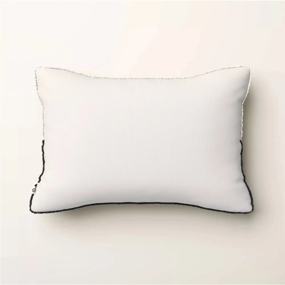 Kate Spade x Target Beaded Lumbar Throw Pillow Black/White Take it Easy NWT - Picture 2 of 3
